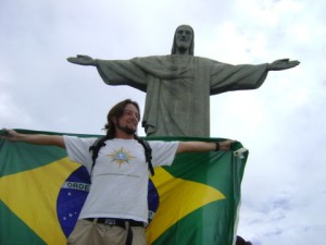 Mochileiro no Corcovado-Cristo Redentor