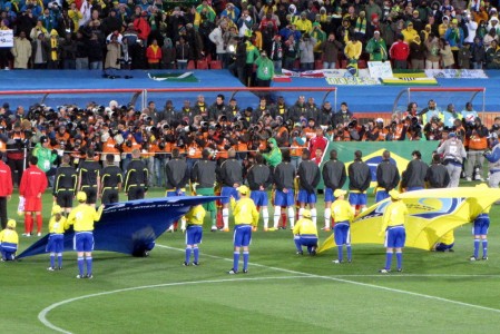 Seleção Brasileira no Hino Nacional