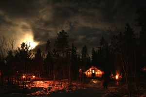 A nossa cabana, que nos abrigava enquanto esperávamos a Aurora Boreal